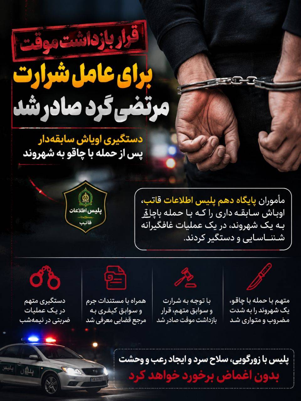 قرار بازداشت موقت برای عامل شرارت در مرتضیگرد صادر شد