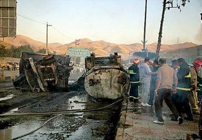 تانکر ترمز برید؛ انفجار و مرگ در جاده سنندج تانکر ترمز برید؛ انفجار و مرگ در جاده سنندج