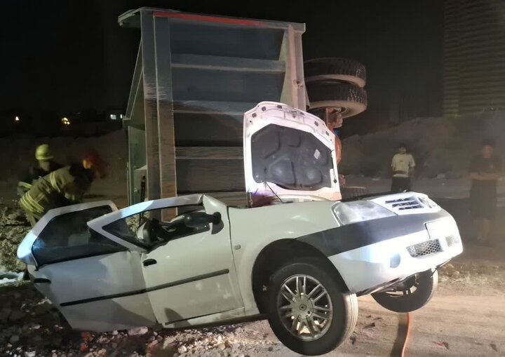 مرگ پدر و پسر در تصادف بامدادی
